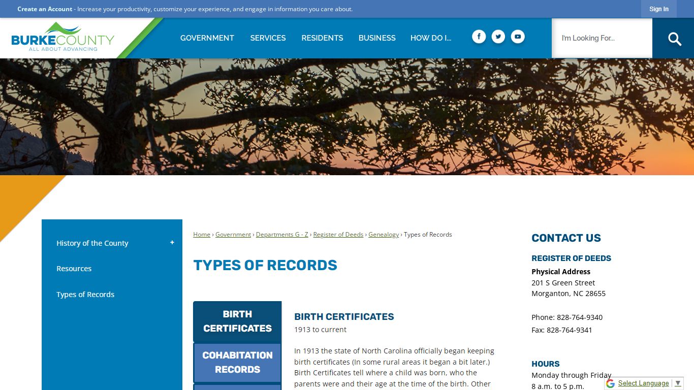 Types of Records | Burke County, NC - burkenc.org