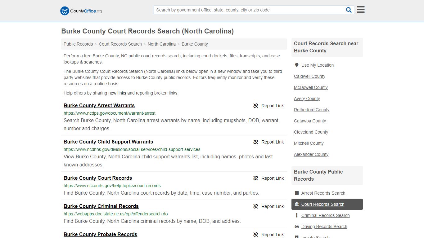 Burke County Court Records Search (North Carolina) - County Office